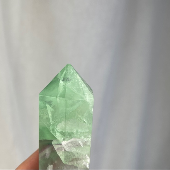 Fluorite Tower Green Dark Purple & Scolecite Gemmy - Picture 14 of 17